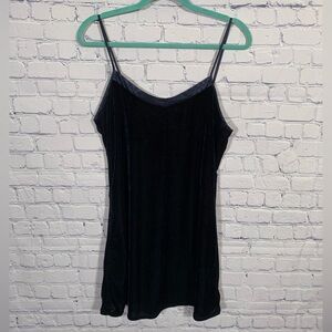 California Dynasty Women VTG Velvet Slip Dress Blue Sz M Whimsigoth Fairy Grunge